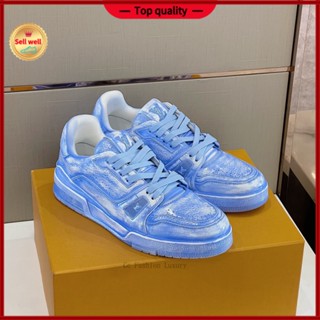 ใหม่ Lou1s Vuitton Trainer รองเท้าลําลองแฟชั่น หรูหรา คุณภาพสูง สําหรับฝึกซ้อม