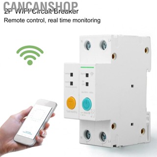 Cancanshop WiFi Circuit Breaker  PA66 Housing Wifi Circuit Breaker Switch 230V Real Time Monitoring Timing Function APP Control 50A 2P  for Home Device