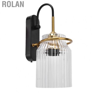 Rolan E26/E27 Wall Light Retro Glass Lampshade Wall Sconce Lamp For Bedroom Headboa US