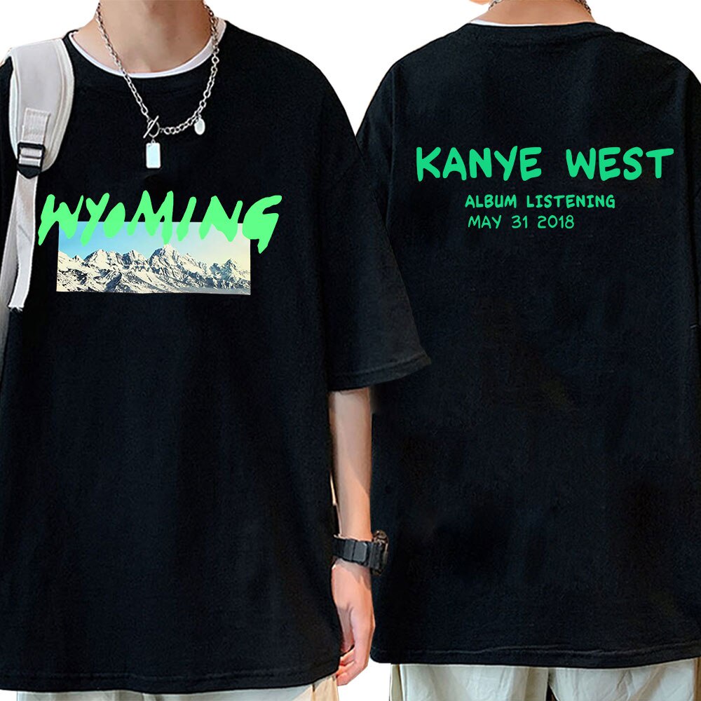 Gildan Kanye เสื้อยืด ผ้าฝ้าย 100% พิมพ์ลาย West Ye Wyoming สไตล์ฮิปฮอป สําหรับผู้ชาย