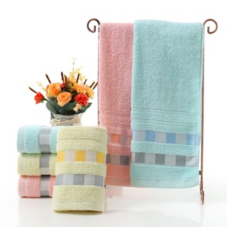 bath towels ผ้าขนหนู ผ้าขนหนู 32*71&amp;70*140 ผ้าฝ้าย นุ่มสบาย ซับน้ำดีมาก