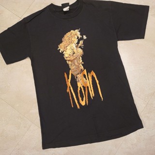 Vtg เสื้อยืดลําลอง สําหรับผู้ชาย ผู้หญิง แขนสั้น คอกลม พิมพ์ลาย Korn Freak On A Leash ขนาดกลาง เหมาะกับการเล่นกีฬา