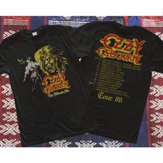 Ozzy Osbourne Tour 86 เสื้อยืดแขนสั้น ผ้าฝ้าย สีดํา สําหรับผู้ชาย และผู้หญิง VM6280