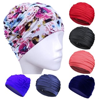 Soft Elastic Swimming Cap Women Long Hair Swim Pool Hat for Adult Unisex