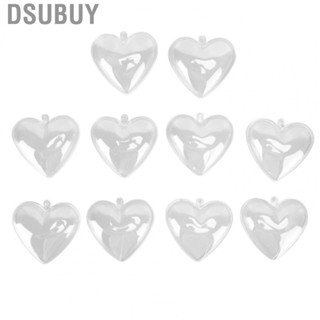 Dsubuy Clear Fillable Ball  Hollow Suspensible Easy To Use Shatterproof Heart Shaped Plastic Ornament Reusable for DIY Crafts