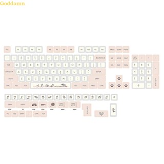 Godd ปุ่มกดคีย์บอร์ด 136 คีย์ PBT SUB XDA ลายแมวน่ารัก สีย้อม