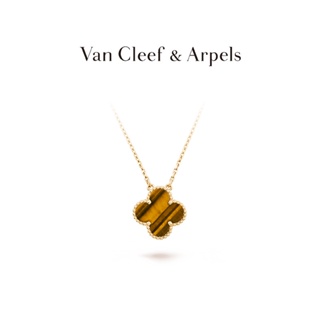 [พร้อมส่ง] สร้อยคอ จี้รูปตาเสือ VCA Van Cleef &amp; Arpels Alhambra สี่ใบ สีเหลือง K Gold