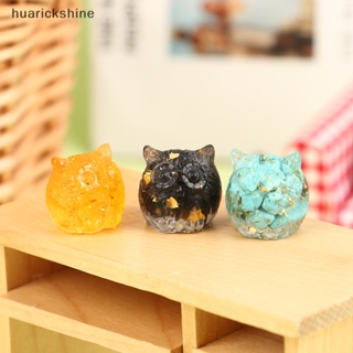 Huarickshine^^ ตุ๊กตานกฮูกคริสตัล ขนาดเล็ก สําหรับตกแต่งบ้านตุ๊กตา