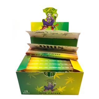 กระดาษโรล พร้อมก้นกรอง OHIS Kingsize Slim🌿 32 Leaves Rolling Paper+32 Filter Tips🌿