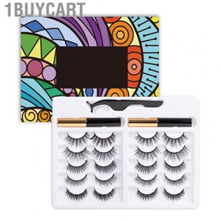 1buycart Magnetic Lashes Set  10 Pairs Chemical Fiber Durable Reusable Attractive Decorative Magnetic Lashes with Eyeliner  for Party