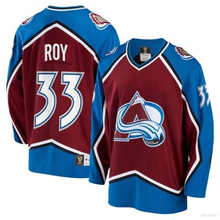 เสื้อกีฬาแขนยาว NHL Colorado Avalanche Jersey Roy Hockey พลัสไซซ์