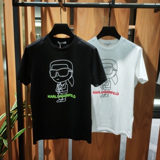 เสื้อยืดแขนสั้น พิมพ์ลาย Karl Lagerfeld Lagerfeld แฟชั่นฤดูใบไม้ผลิ และฤดูร้อน