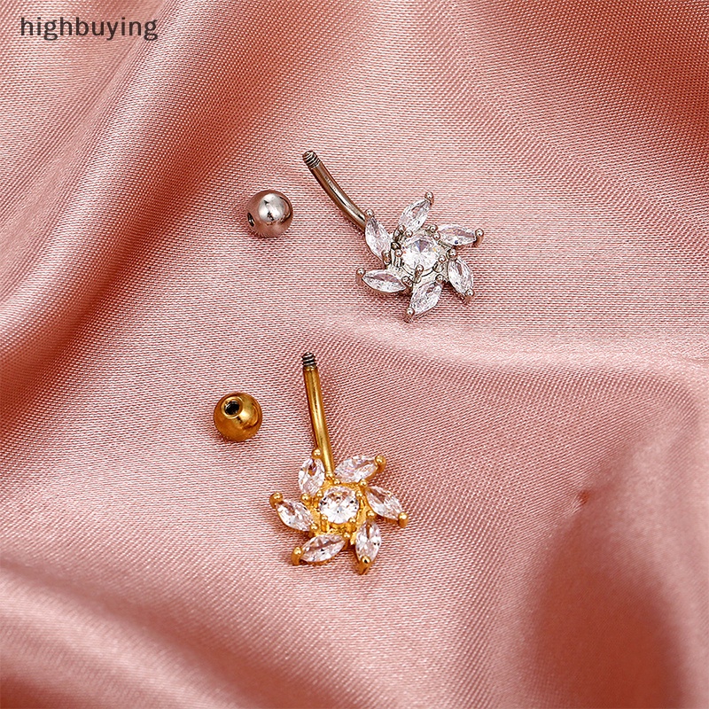 [highbuying] แฟชั่น คุณภาพสูง สะดือ หน้าท้อง ปุ่ม แหวน ท้อง ร่างกาย เครื่องประดับ ดอกไม้ ท้อง กระดุม เล็บ ใหม่ พร้อมส่ง