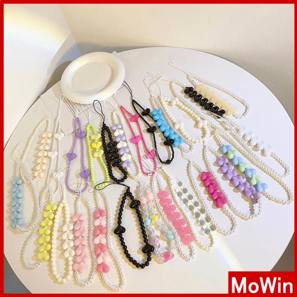 Mowin - เข้ากันได้สำหรับ 15 เคสไอโฟน เคสโทรศัพท์ เชือกคล้อง สร้อยข้อมือ ลูกปัดหลากสีสวยงาม คละแบบ ลู