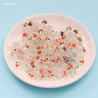 Sweetiy ตุ๊กตาเป็ดเรืองแสงในที่มืด ขนาดเล็ก สําหรับตกแต่งสวน 10 ชิ้น