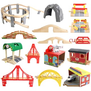 CLEOES ของเล่นรางรถไฟไม้ เสริมการเรียนรู้เด็ก
