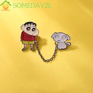 SOMEDAYZL เข็มกลัด รูปการ์ตูนชินจัง สไตล์เกาหลี สําหรับตกแต่งเสื้อโค้ท หมวก