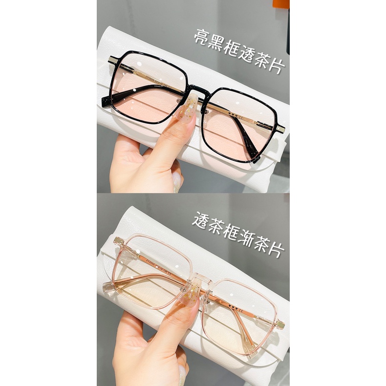 ⭐ใหม่!⭐แว่นตาสายตาสั้น 1.56 HD (-50, -75, -600) สีชมพู เลนส์สายตาสั้น แว่นกันแดด UV400 แฟชั่น แว่นตาแต่งหน้า กรอบใหญ่ กรอบแว่นตาเวอร์ชั่นเกาหลี แว่นตาป้องกันรังสีอัลตราไวโอเลต