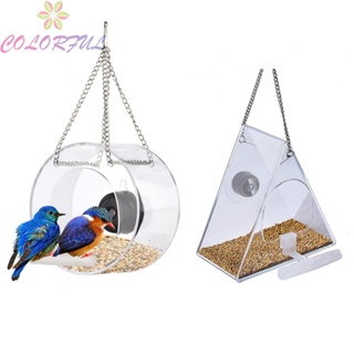 【COLORFUL】Bird Feeder Automatic Drinker Feeders Food Container Cage HD 1080P Hanging