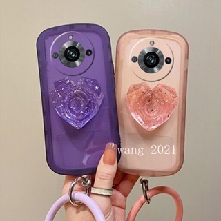 เคส Realme11 Pro Realme 11 Pro + Plus 5G 2023 เคสโทรศัพท์ ใส อัญมณี หัวใจ ป้องกันเลนส์ เคสนิ่ม พร้อมแหวนซิลิโคน ถอดออกได้ สายรัดข้อมือ