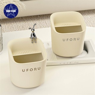 ถังขยะตั้งโต๊ะที่มีมูลค่าสูงในครัวเรือน Mini Detachable Drain Bucket ห้องนั่งเล่นห้องนอนถังขยะพลาสติกเปิดได้ 【Kinostar】