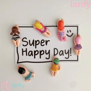 LANFY แผ่นสติกเกอร์ ลายการ์ตูน สําหรับตกแต่งโทรศัพท์มือถือ ตู้เย็น Diy