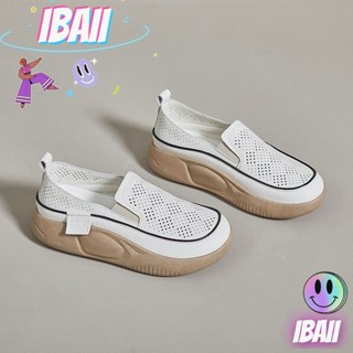 IBAII.  รองเท้านักเรียนหญิงอินเทรนด์เวอร์ชั่นเกาหลีรุ่นใหม่เพิ่มความหนาของรองเท้าลำลองมัฟฟินด้านล่าง