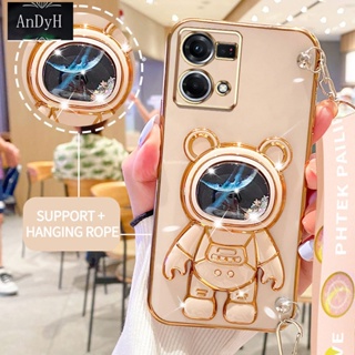 Andyh เคสโทรศัพท์มือถือ ลายนักบินอวกาศ 3D พร้อมสายคล้อง สําหรับ OPPO RENO 8 5G RENO 8PRO