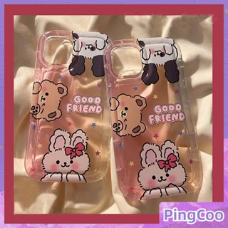 สำหรับ iPhone 11 เคสไอโฟนใส TPU กรอบรูปถุงลมนิรภัยกันกระแทกป้องกันกล้องน่ารัก Probe Bunny เข้ากันได้กับ iPhone 14 13 Pro max 12 Pro Max 11 xr xs 7Plus 8Plus