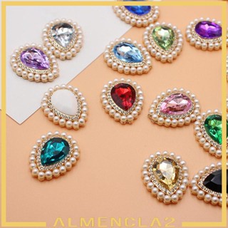 [Almencla2] จี้รูปหยดน้ํา ประดับพลอยเทียม สําหรับตกแต่งสมุดภาพ 10 ชิ้น
