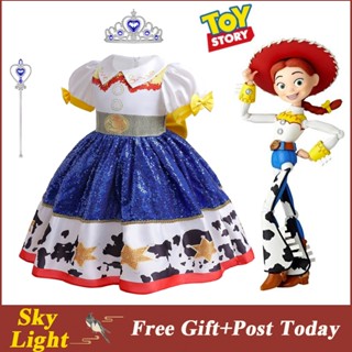 ชุดเดรสแขนสั้น ลาย Toy Story Cow Girl Jessie สําหรับเด็กผู้หญิง เหมาะกับงานปาร์ตี้ฮาโลวีน คริสต์มาส