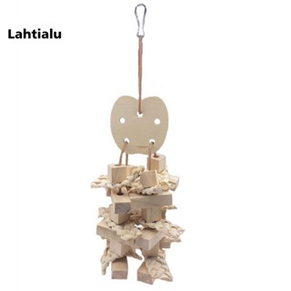 Lahtialu ของเล่นบล็อกไม้ทอ ทนต่อการกัด สําหรับสัตว์เลี้ยง นกแก้ว ขนาดกลาง