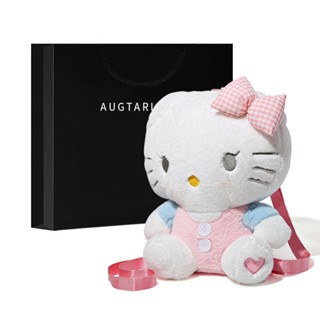 SANRIO กระเป๋าเป้สะพายหลัง แบบนิ่ม ลาย Hello Kitty เหมาะกับของขวัญวันเกิด สําหรับเด็กผู้หญิง