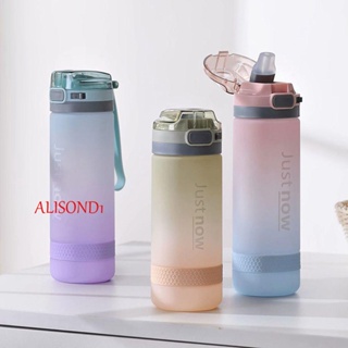 ALISOND1 ขวดน้ําพลาสติกน่ารัก ปลอด BPA พร้อมหลอดดูด จุของได้เยอะ แฟชั่น