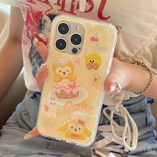 เคสป้องกันโทรศัพท์มือถือใส แบบนิ่ม ลายหมีดัฟฟี่ ขนาดใหญ่ สําหรับ iPhone 14promax 14 13 12 11 13pro x xr xsmax