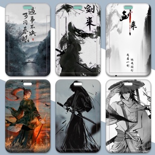 เคส ABS ลายการ์ตูนอนิเมะ Sword and Snow DIY สําหรับใส่นามบัตรนักเรียน