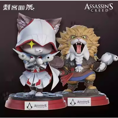โมเดลฟิกเกอร์ การ์ตูนอนิเมะ Assassin's Creed Assassin's Meow Series Game Merchandise Mystery Box ของเล่นสําหรับเด็ก