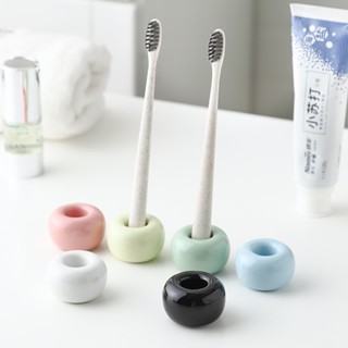 ที่เสียบแปรงสีฟัน เซรามิก มินิมอลเข้ากับบ้าน ที่เก็บแปรงสีฟัน หยิบง่าย Tooth Brush Handle ที่วางแปรงสีฟัน ฐานแปรงสีฟัน เซรามิค