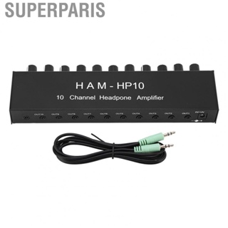 Superparis 10 Channel Headphone Amplifier Stereo Distributor 3.5mm Interface for Performance