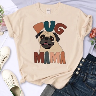 เสื้อยืด พิมพ์ลายกราฟิกอนิเมะ Pug Y2K สําหรับผู้หญิง