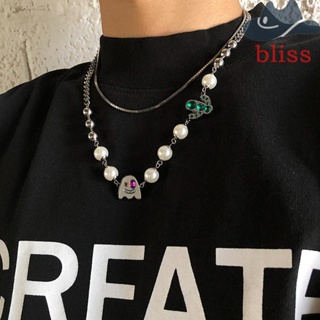 BLISS สร้อยคอมุก อินเทรนด์ แฟชั่น เครื่องประดับพังก์ ผี กระบองเพชร สําหรับผู้หญิง โช้คเกอร์