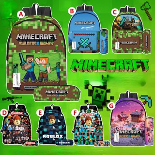 ใหม่ กระเป๋าเป้สะพายหลัง กระเป๋านักเรียน พิมพ์ลายการ์ตูน Minecraft Game ระบายอากาศ ความจุสูง สไตล์สตรีท ลําลอง สําหรับผู้หญิง