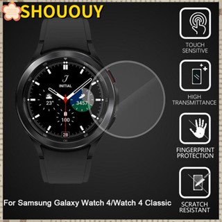 SHOUOUY ฟิล์มกันรอยหน้าจอ HD แบบนิ่ม ป้องกันลายนิ้วมือ เคลือบแก้วเพชรใส สําหรับ Samsung Galaxy Watch 4 Classic 42 มม. 46 มม. 40 มม. 44 มม.