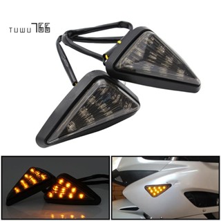 ไฟเลี้ยว LED ทรงสามเหลี่ยม 12V สําหรับรถจักรยานยนต์ Suzuki Honda Yamaha 2 ชิ้น