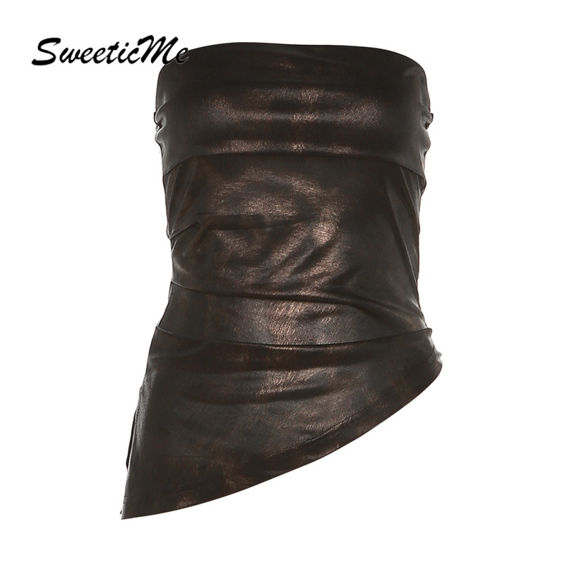 Sweeticme ใหม่ เสื้อเปิดไหล่ ทรงไม่สมมาตร เซ็กซี่ สีพื้น แฟชั่นสําหรับผู้หญิง 2023