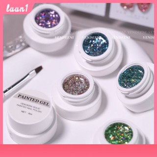 Vendeeni Set ยาทาเล็บ Uv Gel Meteorite Fragments 9-color Set ยาทาเล็บเจล Ice Penetrating Diamond Sequins Nail Shop COD