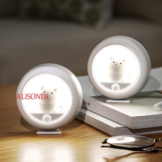 ALISOND1 โคมไฟ LED แม่เหล็ก ลายการ์ตูน มีโมชั่นเซนเซอร์ สําหรับติดห้องนอนเด็ก