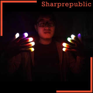 [Sharprepublic] โคมไฟสวมนิ้วหัวแม่มือ LED อุปกรณ์เสริม สําหรับการแสดง 2 ชิ้น