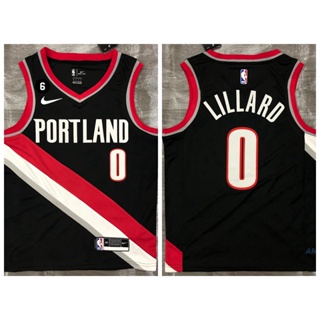 เสื้อกีฬาบาสเก็ตบอล ลายทีม Damian Lillard สีดํา 2023