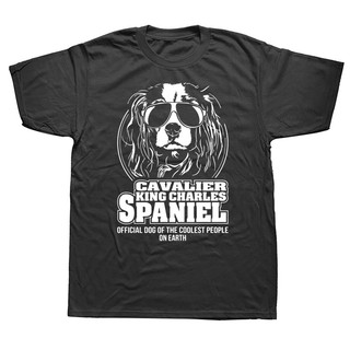 มีความสุข เสื้อเชิ้ตชาย เย็น Cavalier คิงชาร์ลส์สแปเนียลผ้าฝ้ายบอยเสื้อยืดกราฟิก Streetwear แขนสั้นวันเกิดฤดูร้อนเสื้อยื